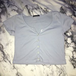 Blue button down zelly Brandy top